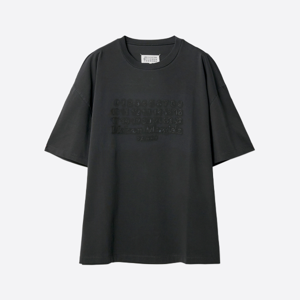 メゾンマルジェラ 刺繍入りレタープリント半袖シャツ