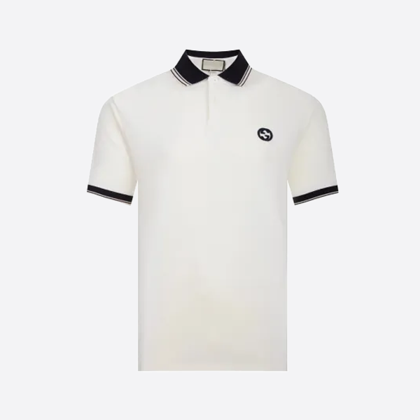 胸にダブルGの刺繍が入ったグッチのポロシャツ（半袖）