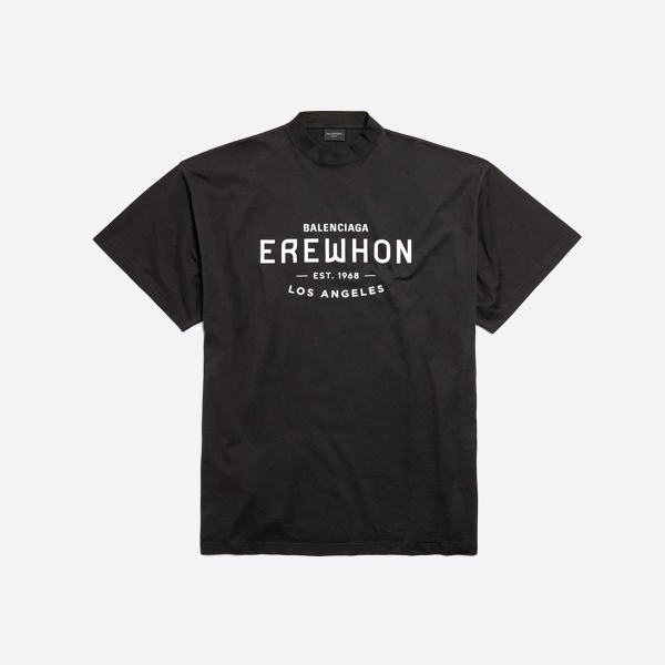 バレンシアガ 1968 レタープリント 半袖Tシャツ、ブラック