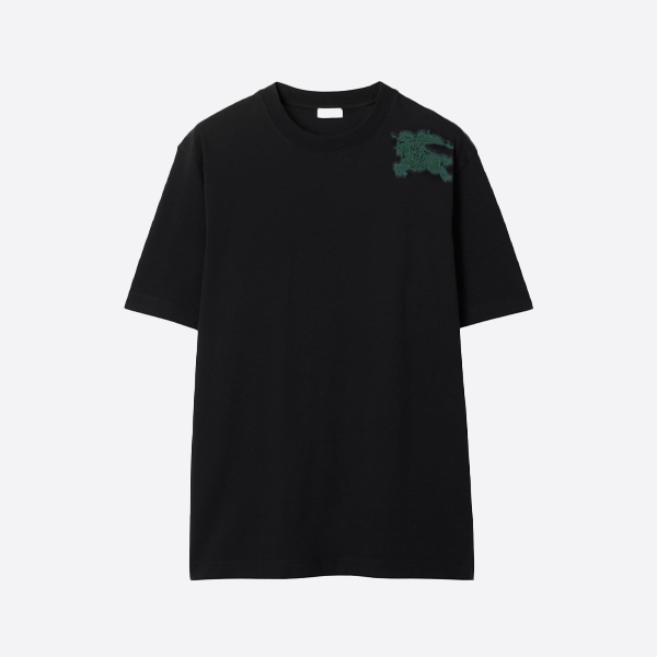 バーバリー プリントライダー 半袖Tシャツ、ブラック