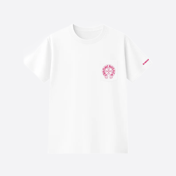 クロムハーツ ピンクホースシュークロスプリント 半袖Tシャツ
