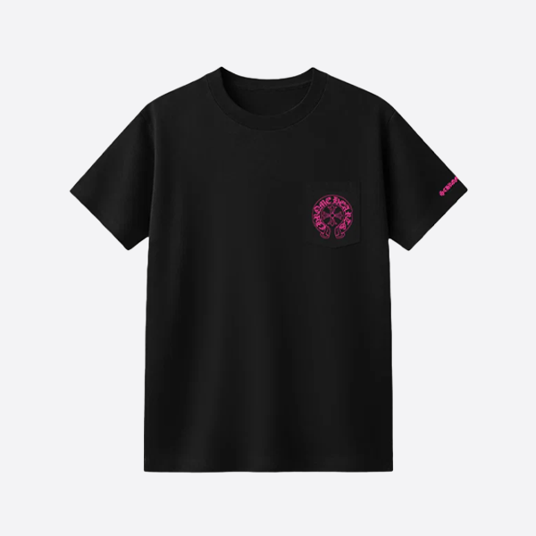 クロムハーツ ピンクホースシュークロスプリント 半袖Tシャツ（ブラック）