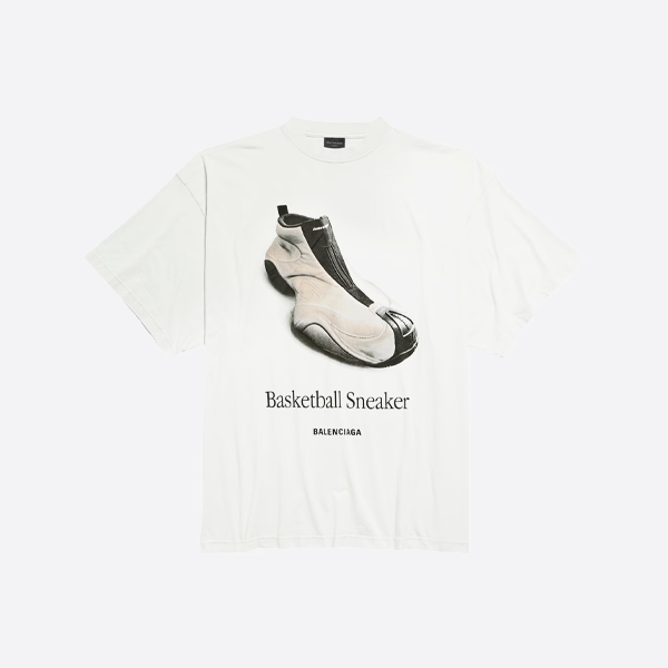 バレンシアガ バスケットボールシューズ柄 半袖Tシャツ