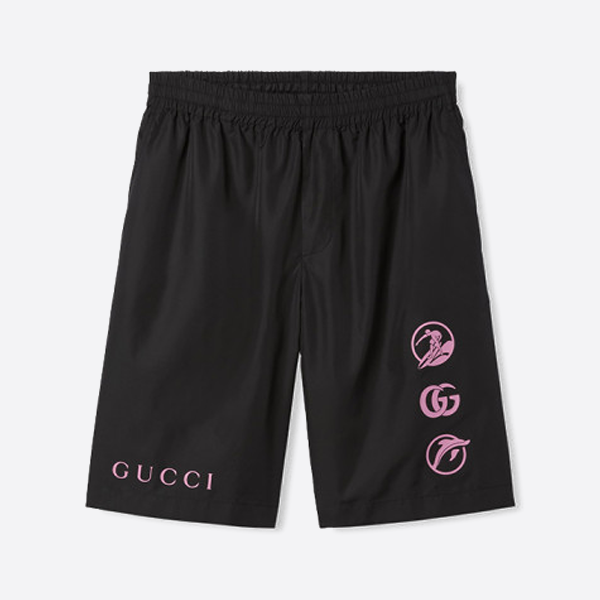 グッチのスキーロゴ入りカラーブロックショーツ