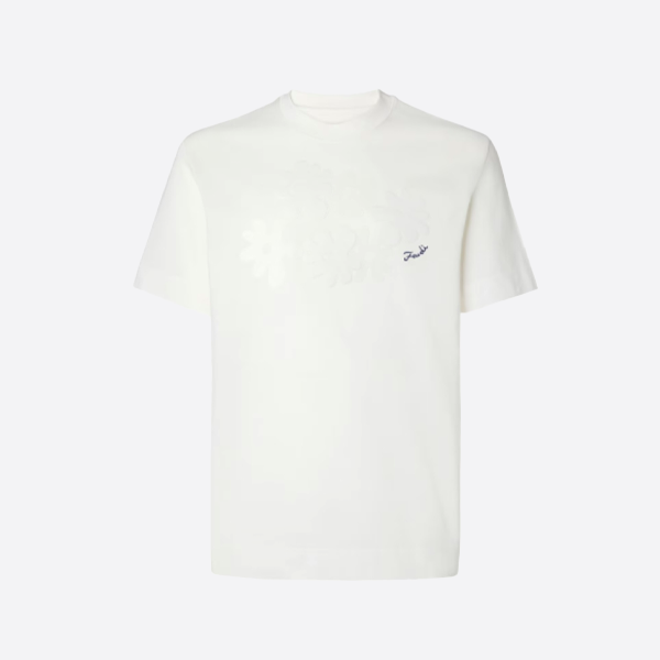 フェンディのフローラルアップリケ付き半袖Tシャツ