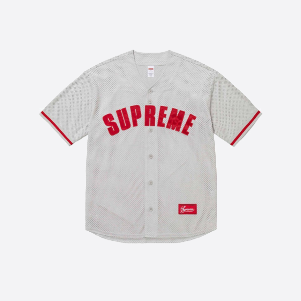 シュプリーム スエードメッシュ ベースボールユニフォーム 半袖Tシャツ