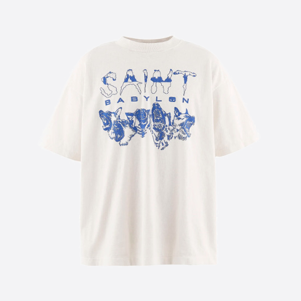 聖ミカエル オオカミ柄 半袖Tシャツ