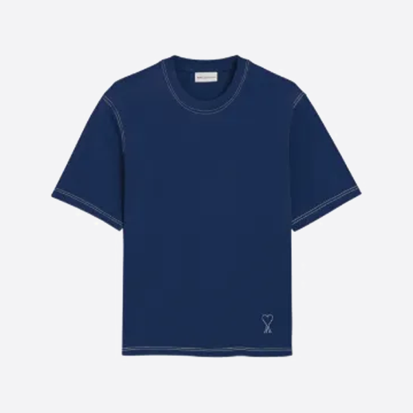 アミ・パリ ステッチ入りハート型半袖Tシャツ