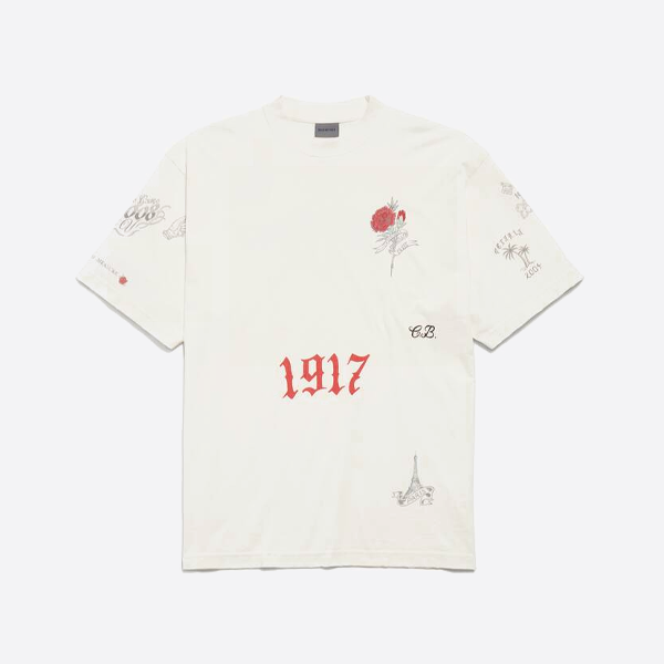 バレンシアガのタトゥー柄半袖Tシャツ