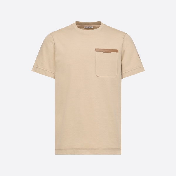 モンクレール レザートリムポケット付き半袖Tシャツ