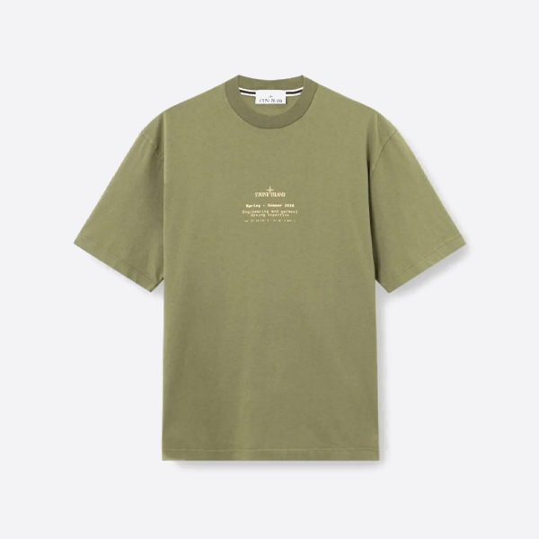 ストーンアイランド プリント入り半袖Tシャツ（グリーン）