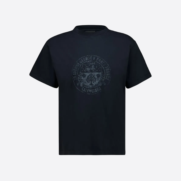 バレンシアガ ラウンドバッジプリント 半袖Tシャツ