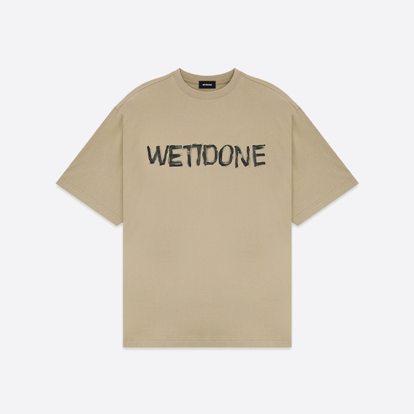 WE11DONE ツートーングラフィティプリント 手描き半袖Tシャツ