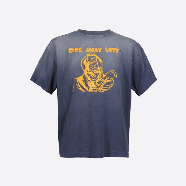 聖ミカエルと猿の悪魔のプリント入り半袖Tシャツ