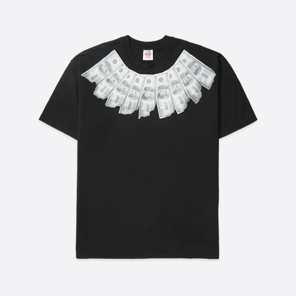 Supreme x Maison Margiela USドルプリント半袖Tシャツ、ブラック