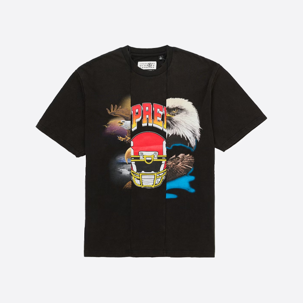Supreme x Maison Margiela イーグルパッチワーク半袖Tシャツ、ブラック