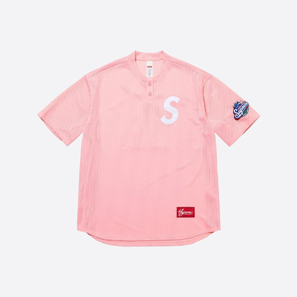 シュプリーム S11 ベースボール ヘンリーカラー Tシャツ (ピンク)