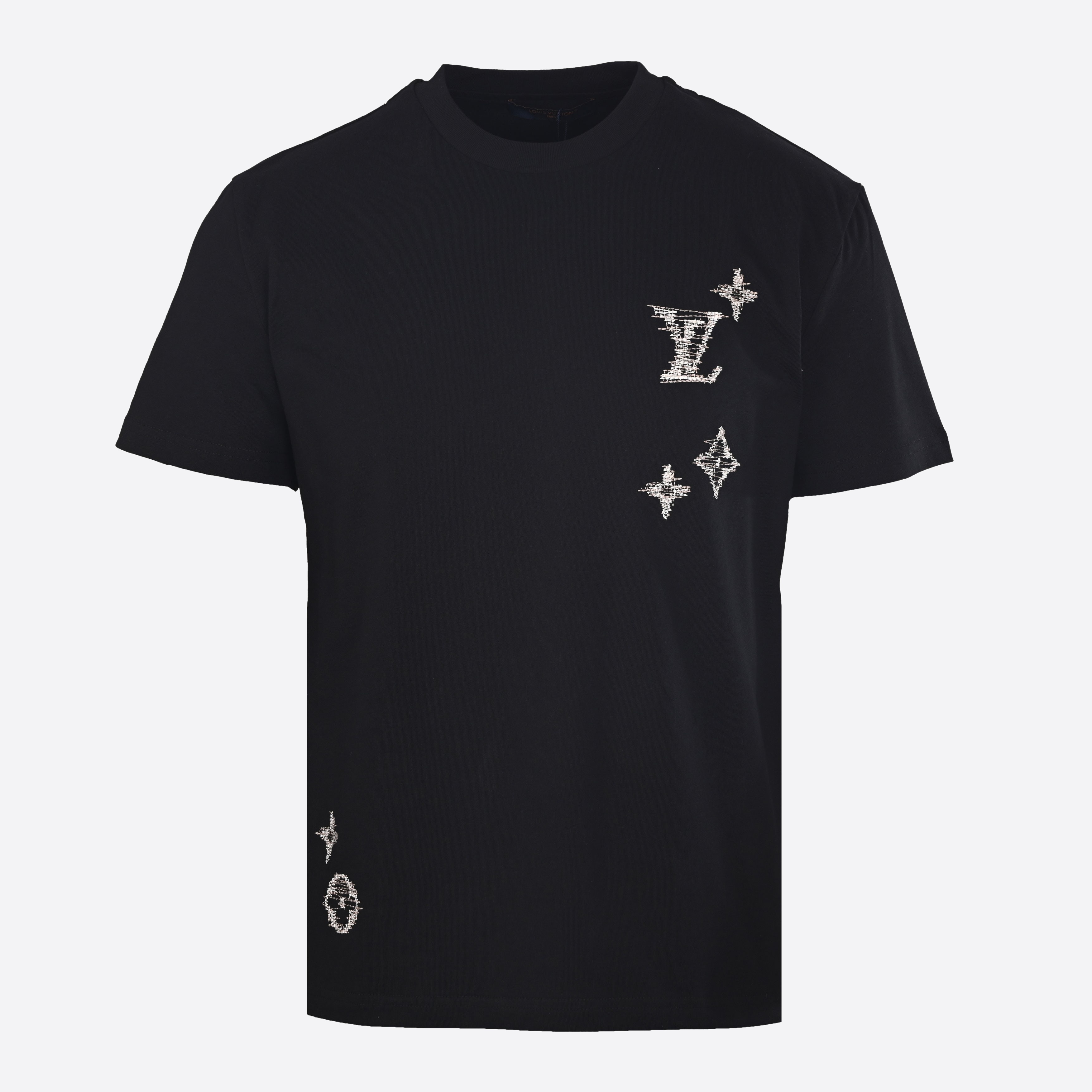 ルイヴィトン LV モノグラム フロントバック刺繍 Tシャツ ブラック