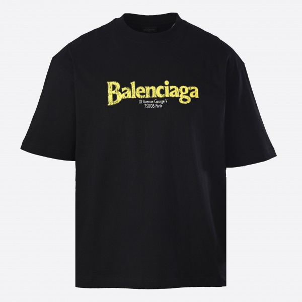 バレンシアガ BLCG クラック ゴールドロゴ Tシャツ ブラック