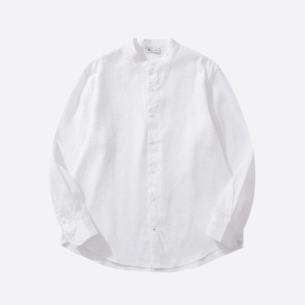 ロロ ピアーナ André リネン シャツ ネイビー ブルー