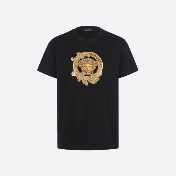 ヴェルサーチェ メデューサ装飾Tシャツ ブラック 1013944