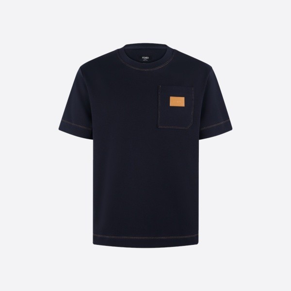 フェンディ レザーパッチポケットTシャツ ネイビー