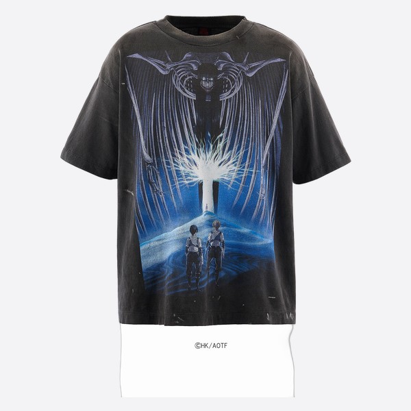 セント マイケル x 進撃の巨人 AOT_SS Tシャツ ブラック