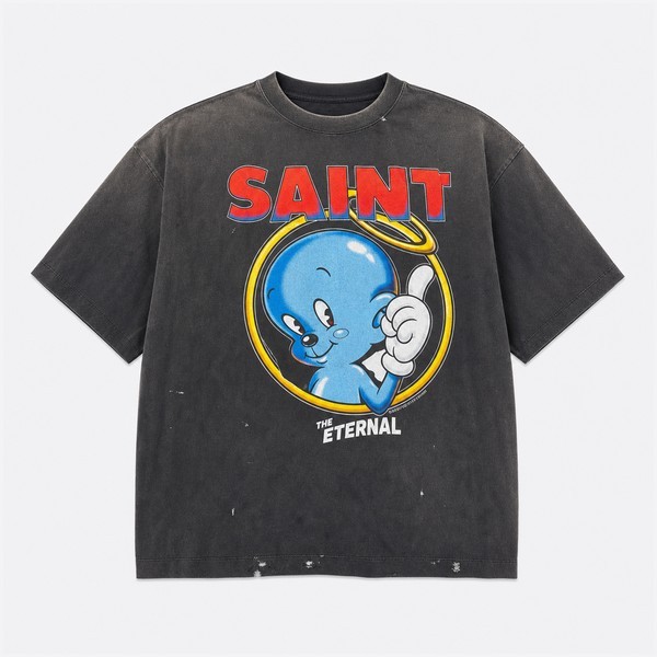 セント マイケル SS Tシャツ Pocket イレギュラー ブラック