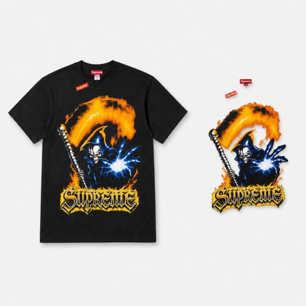 シュプリーム グリムリーパーTシャツ ブラック/ホワイト