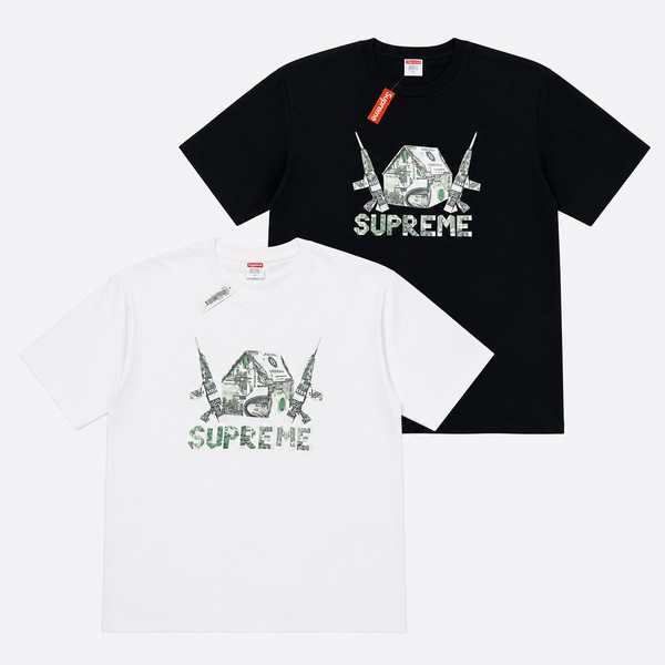 シュプリーム オリガミTシャツ ブラック/ホワイト
