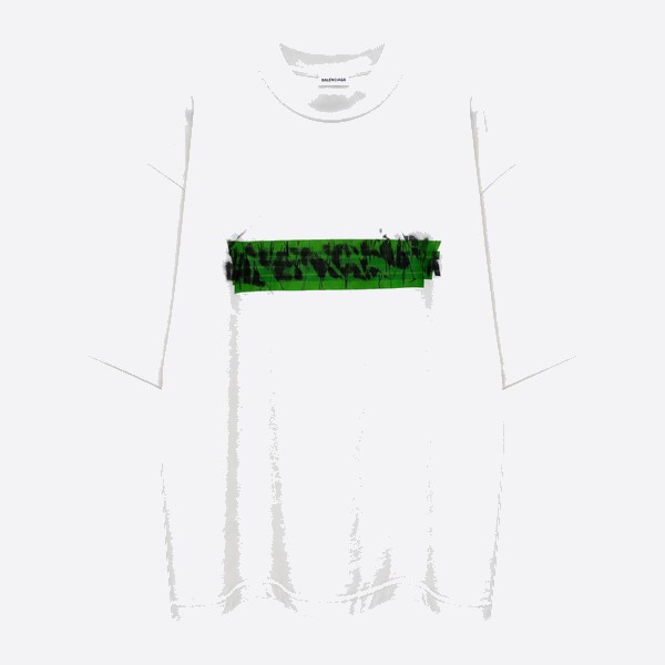 バレンシアガ レターテープ ロゴTシャツ ホワイト