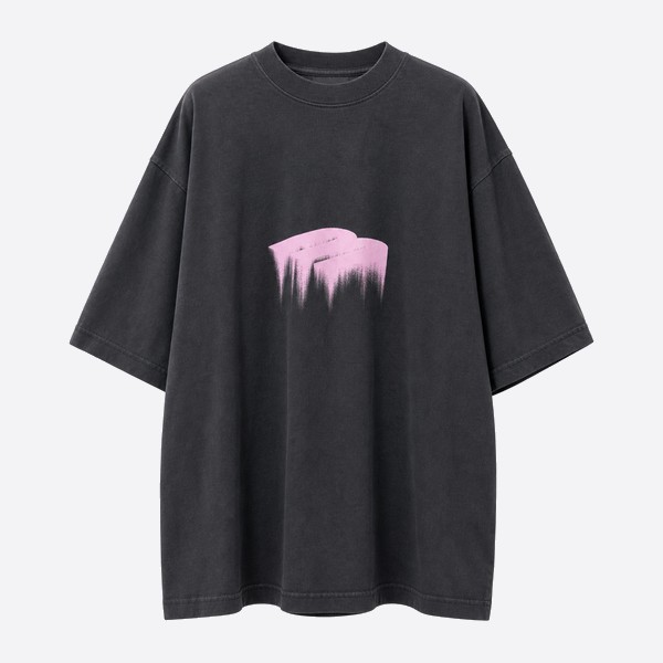 バレンシアガ 3B メルテッドロゴTシャツ グレー