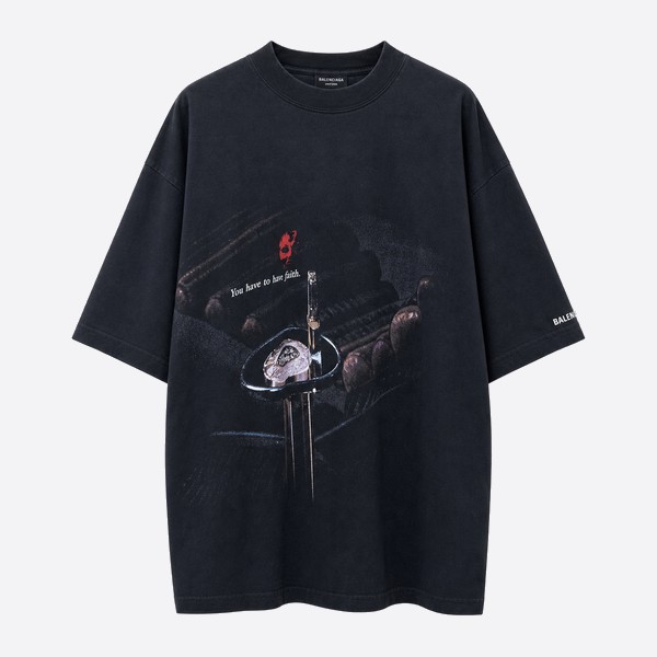 バレンシアガ x エイチビーオー Euphoria サイケデリックTシャツ ホワイト