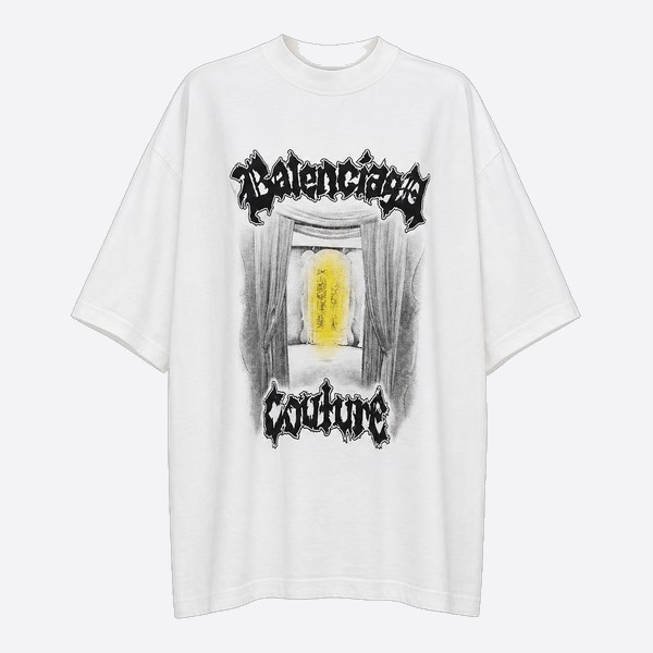 バレンシアガ ゴシックロック ロゴTシャツ ホワイト