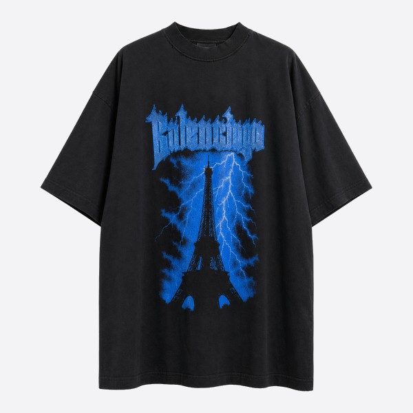 バレンシアガ ライトニングタワーTシャツ ブラック