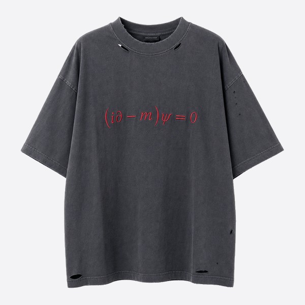 バレンシアガ バレンタイン ディラック方程式Tシャツ グレー