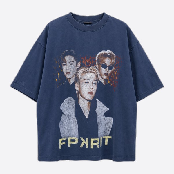 バレンシアガ PPKrit アンバサダー ポートレートTシャツ ブルー