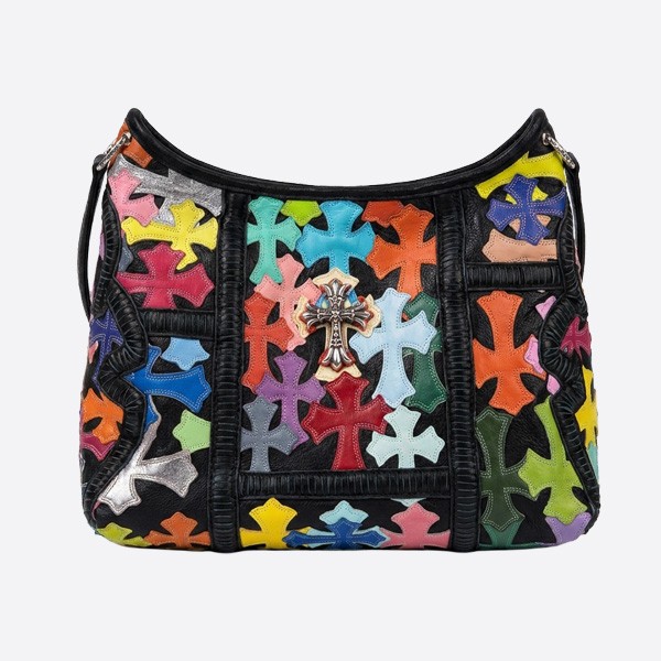 クロムハーツ マルチカラー クロス Patch Crescent ショルダー バッグ