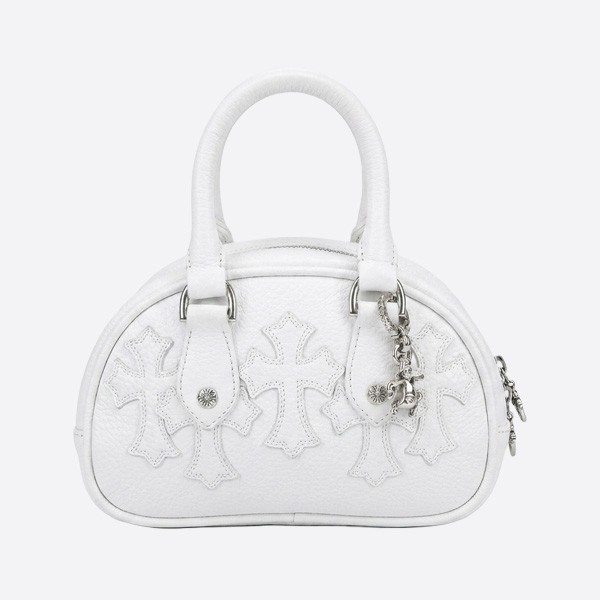クロムハーツ ホワイト クロス Dome ミニ Handbag Side Zip