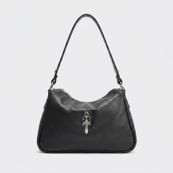 クロムハーツ ブラック レザー Small Hobo バッグ