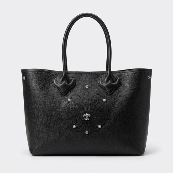 クロムハーツ ブラック クロス トート バッグ スタッズ