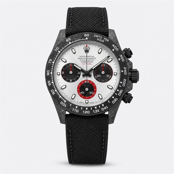 ロレックス Daytona DIW カーボン ウォッチ シルバー Red ダイヤル
