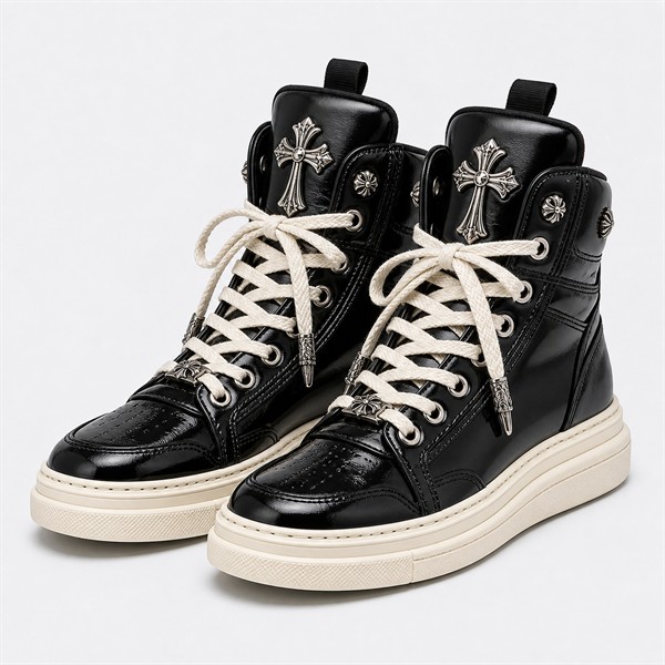 クロムハーツ x リック オウエンス Geobasket High Top スニーカー ブラック