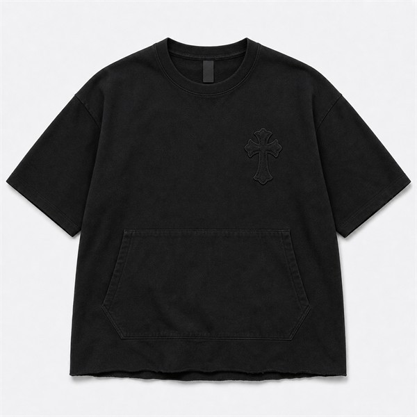 クロムハーツ Leather Patchwork レザーパッチ Tシャツ ブラック