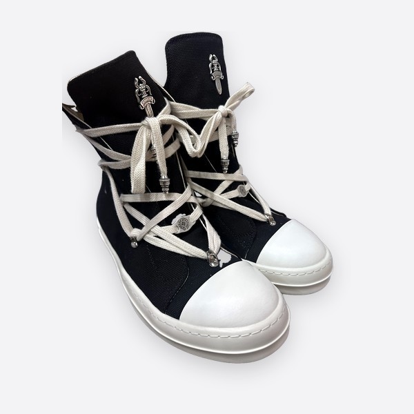 クロムハーツ x Rick Owens DRKSHDW Pentagram Mid スニーカー ブラック