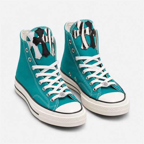 クロムハーツ x Converse 1970s ゼブラ クロス ハイトップ スニーカー Green