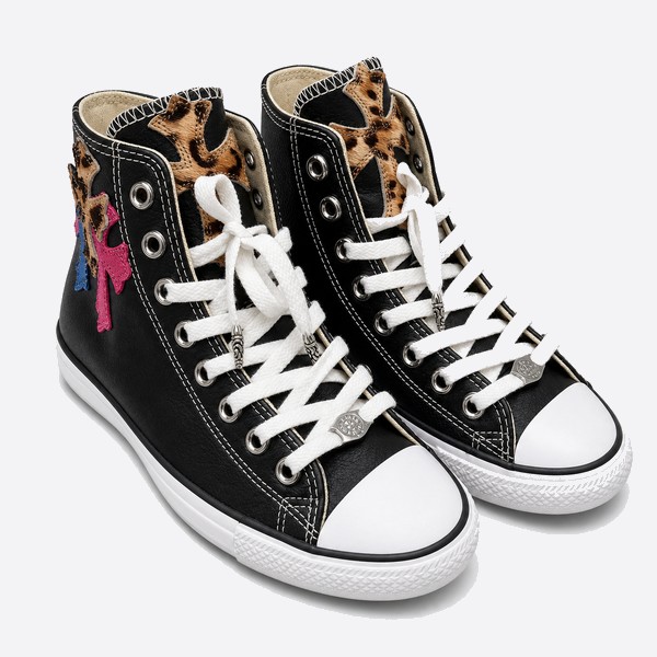 クロムハーツ x Converse 132170C レザー Patch ハイトップ スニーカー マルチカラー