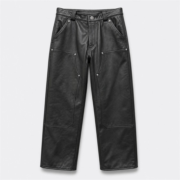 クロムハーツ Double Knee Work Leather ジーンズ ブラック