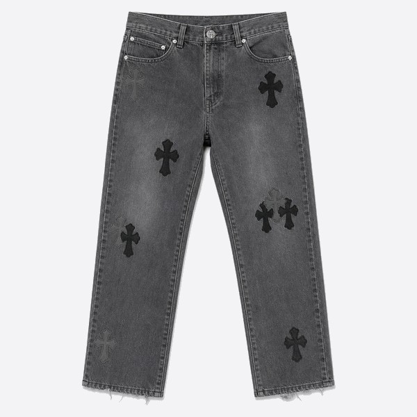 クロムハーツ x リーバイス Paris 限定 Haircalf ジーンズ ブラック グレー