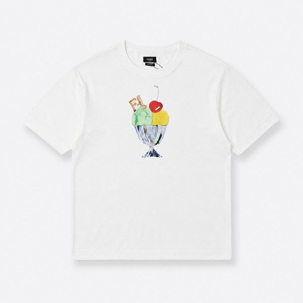 フェンディ FF アイスクリームプリントTシャツ ホワイト